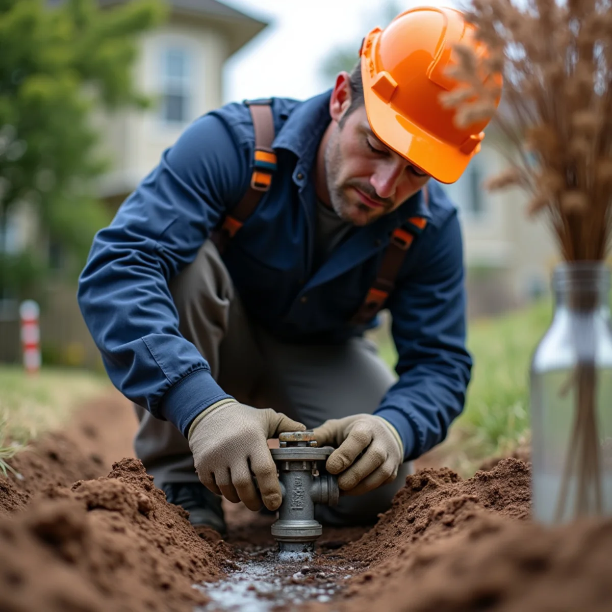 Completed Sewer Line Repair showing clean professional pipe fittings